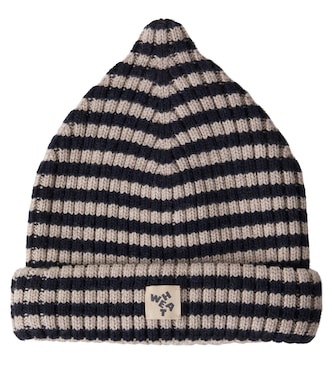 Topper striped wool beanie | Wheat