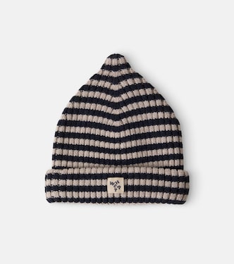 Topper striped wool beanie | Wheat