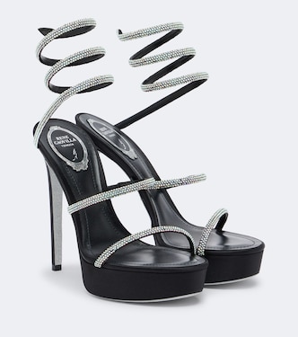 Cleo embellished satin platform sandals | Rene Caovilla
