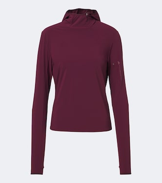 Hooded open-back technical top | Adidas by Stella McCartney