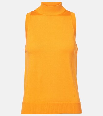 Knitted silk and cotton turtleneck top | Carolina Herrera
