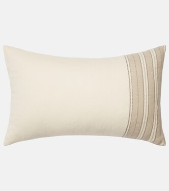 Suitcase striped cotton and cashmere cushion | Loro Piana