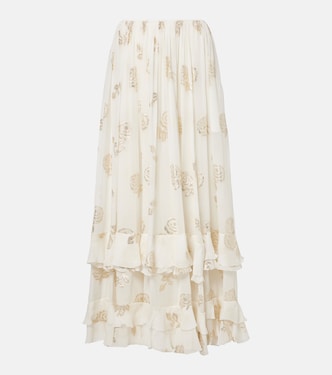 Floral jacquard muslin maxi skirt | Chloé