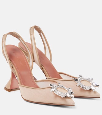 Begum 95 mesh slingback pumps | Amina Muaddi