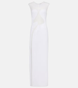 Mesh-trimmed maxi dress | Alaïa