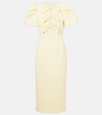 Annabelle bow-detail crêpe midi dress | Rebecca Vallance