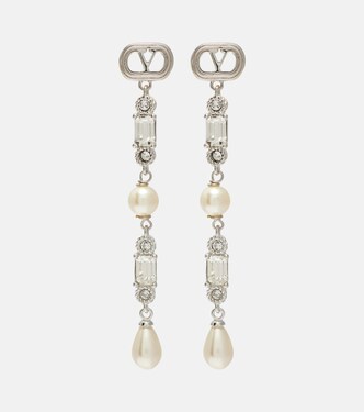 Ovalette VLogo Swarovski®-embellished drop earrings | Valentino
