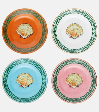 Il Viaggio Di Nettuno set of 4 bread plates by Luke Edward Hall | Ginori 1735