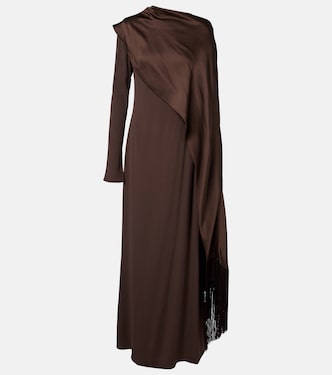 Mounia caped crêpe cady gown | Taller Marmo