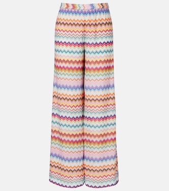 Zigzag lamé palazzo pants | Missoni