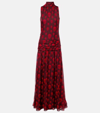 Skull silk maxi dress | McQueen