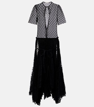 Sheer pleated lace maxi dress | JW Anderson