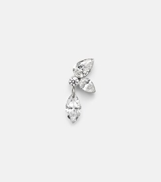 Echo 18kt white gold (750/1000) single earring with diamonds | Maria Tash