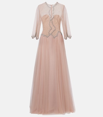 Vestido de fiesta Evanna de tul adornado | Costarellos