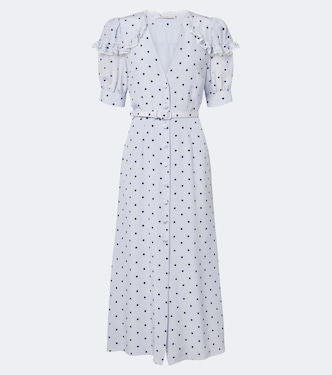 Robe midi en soie à pois | Alessandra Rich