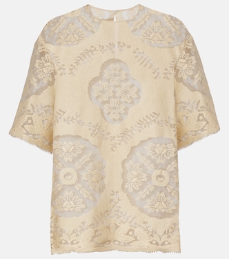Floral knitted cotton-blend top | Valentino