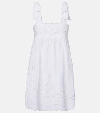 Broderie anglaise scalloped cotton minidress | Juliet Dunn