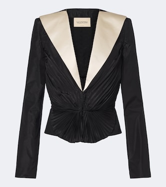 Plissé silk taffeta blazer | Valentino