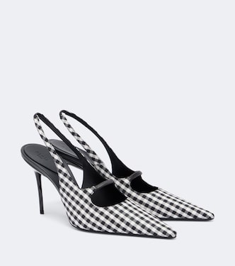 Drop gingham slingback pumps | Alaïa
