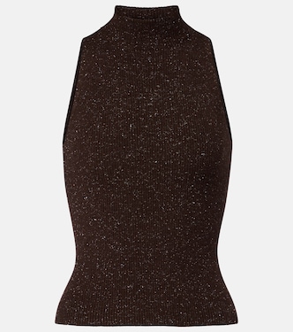 Ribbed-knit lamé top | Brunello Cucinelli