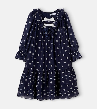 Polka-dot georgette dress | Self-Portrait Kids