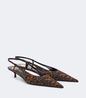 Secret leopard-print slingback pumps | Saint Laurent