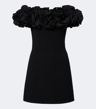 Odetta appliqué off-shoulder crêpe minidress | Rebecca Vallance