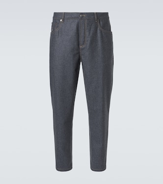 Pantalones rectos de lana virgen | Brunello Cucinelli