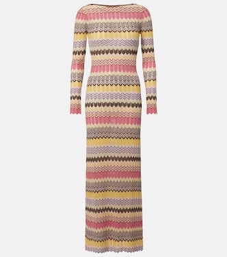 Pedro chevron lamé maxi dress | Faithfull