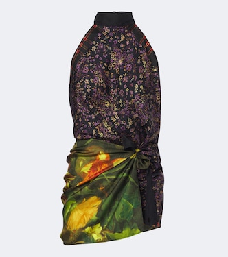 Floral silk halterneck top | Dries Van Noten
