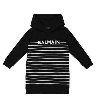 Sequined hooded cotton dress | Balmain Kids