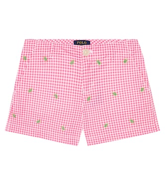Gingham embroidered cotton shorts | Polo Ralph Lauren Kids