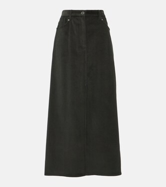 Cotton corduroy maxi skirt  | Brunello Cucinelli