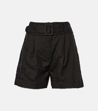 Hobbes high-rise ramie shorts | Veronica Beard