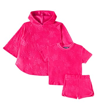 Baby Bubbly cotton cape, T-shirt, and shorts set | Vilebrequin Kids