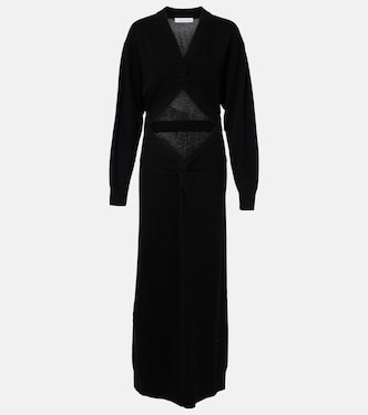 Gathered cutout wool and cashmere maxi dress | Christopher Esber