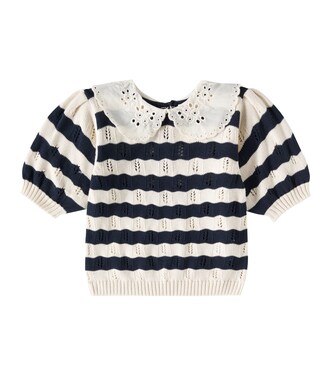 Marina striped knitted cotton top | The New Society