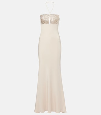 Embellished halterneck silk gown | Roland Mouret