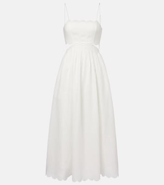 Rhiannon scalloped linen midi dress | Zimmermann