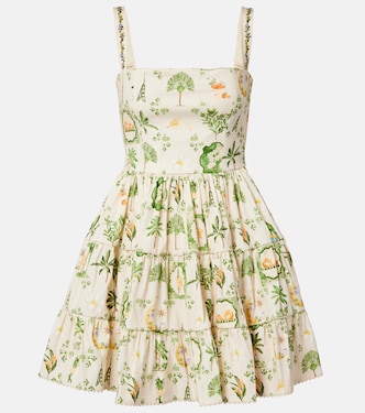 فستان قصير من القطن المخلوط بطبعات الورود Lima | Agua by Agua Bendita