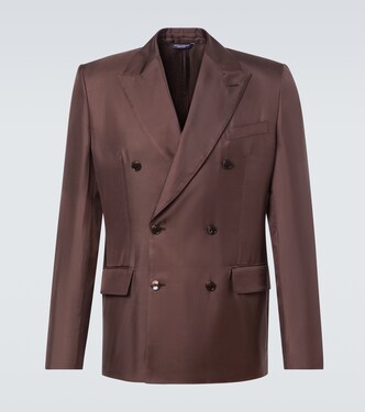 Double-breasted silk twill blazer | Dolce&Gabbana
