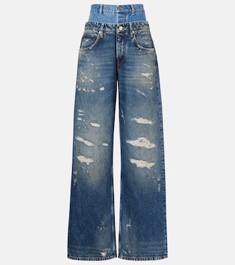 Distressed layered high-rise wide-leg jeans | Dolce&Gabbana