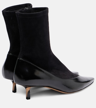 Tourni leather and suede ankle boots in black - Jacquemus | Mytheresa