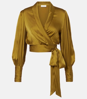 Silk satin wrap top | Zimmermann