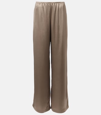 Barb satin wide-leg pants | Leset