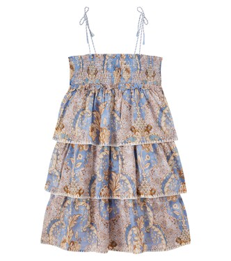 Daylight floral tiered denim dress | Zimmermann Kids
