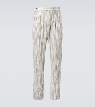 Striped silk straight pants | Zegna