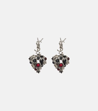 Cassandre embellished drop earrings | Saint Laurent