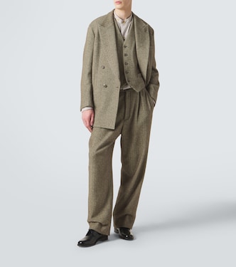 Archivio cotton and wool-blend vest in brown - Giorgio Armani