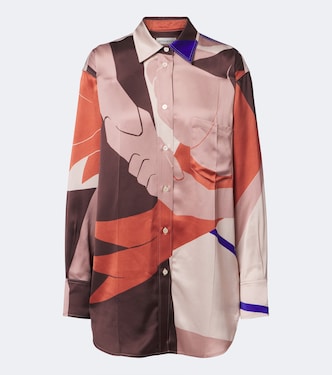 Printed crêpe satin shirt | Victoria Beckham